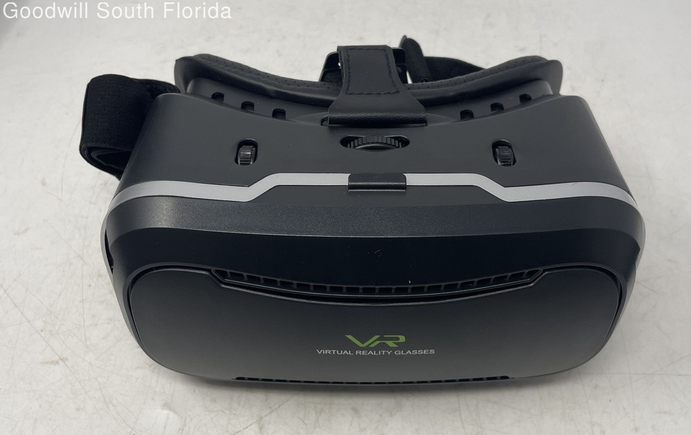 Black Adjustable Strap VR Virtual Reality Glasses With Controller Not Tested