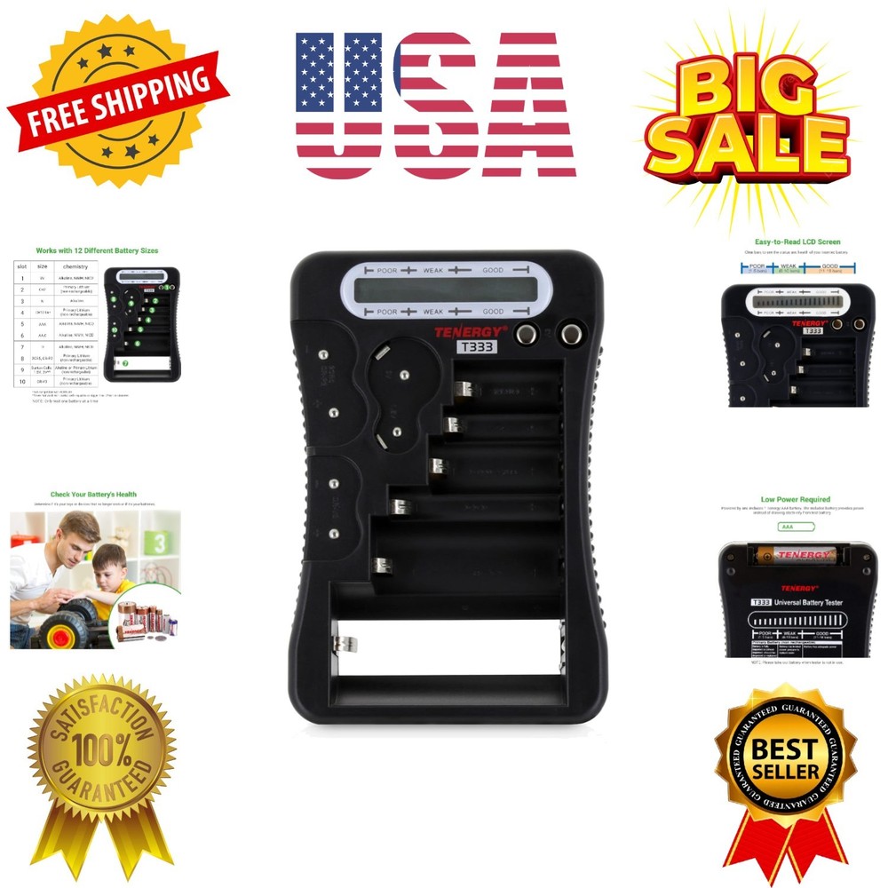 Universal Battery Tester, LCD Display, Cell Checker, Multi-Purpose Small Batt...