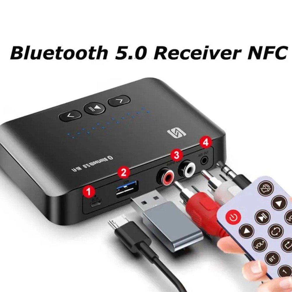 NFC Bluetooth 5.0 Receiver Transmitter Stereo AUX U Disk Optical 3211