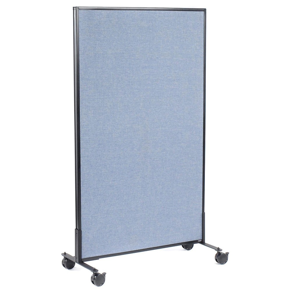 36-1/4"W x 63"H Mobile Office Partition Panel Blue