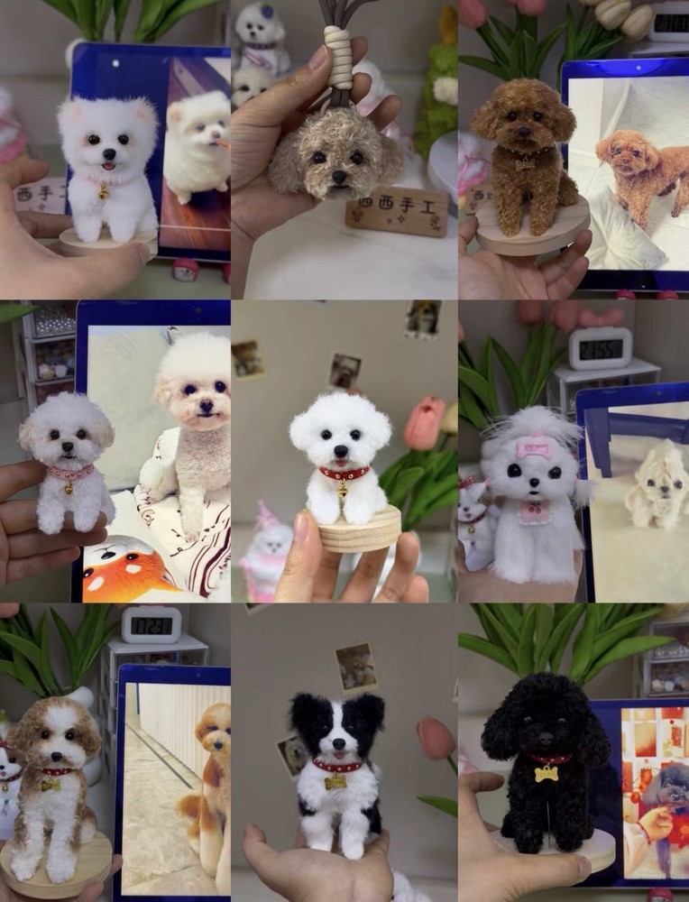 Custom Needle Felted Pet Portrait Keychain 🐾