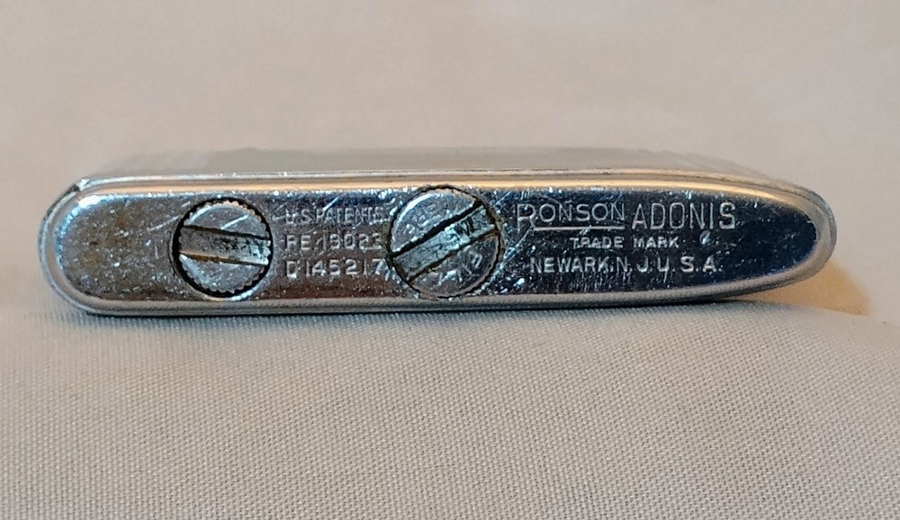 Vintage Silver Tone Ronson Adonis Lighter Art Deco 2"
