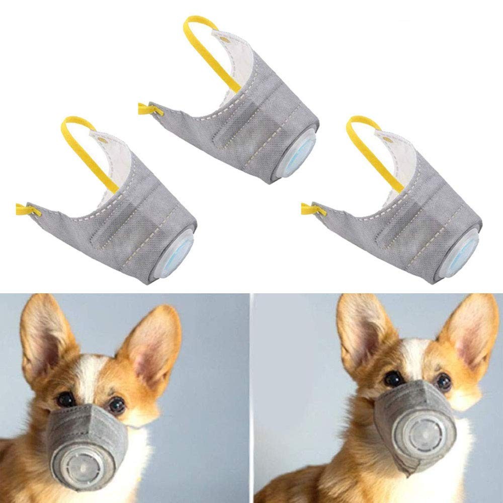 Adjustable Dog Respirator Muzzle, 3 PCS Breathable Dog Protective Muzzle for ...