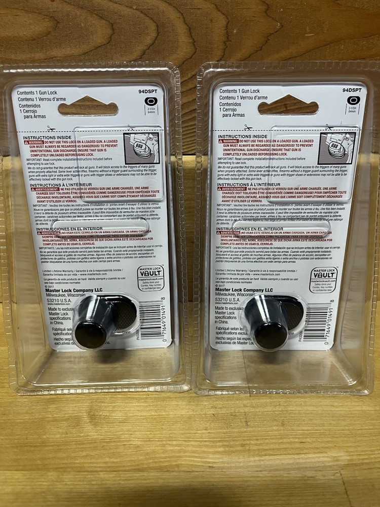 Two 94DSPT MasterLock Trigger Combination Gun Locks Black SEALED/NEW