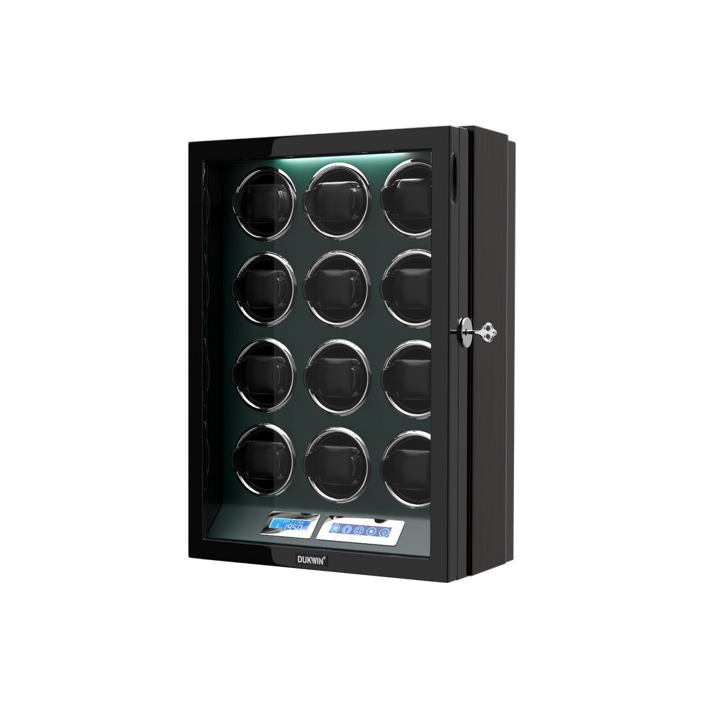 DUKWIN Automatic 12 Watch Winder Display Case Box LCD Touch Screen Display LED