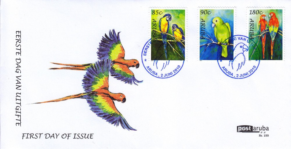 Arubu Issue FDC 2010 (155) Parrots