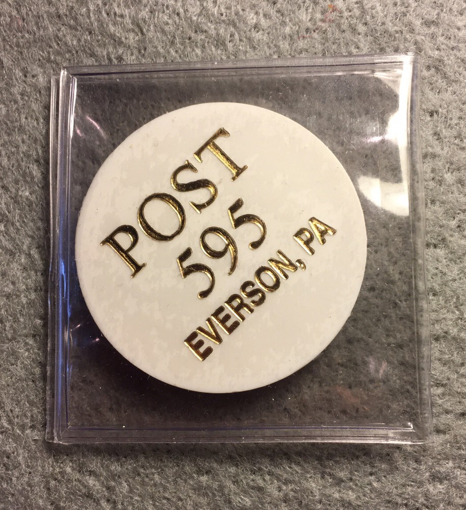“POST 595” ~ Everson, PA ~ good for ? in trade, token E214