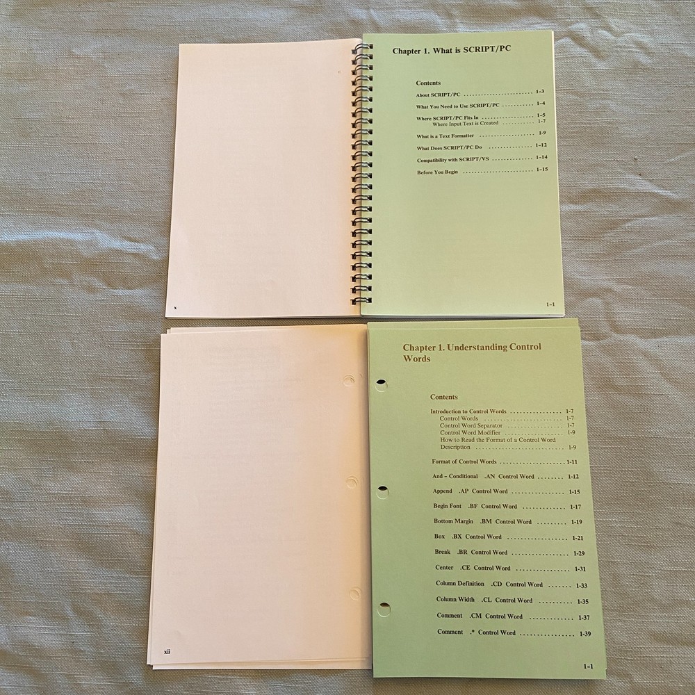IBM Software Script/PC Book 1 2 3 1st Edition 1984 How To Quick Reference Manual
