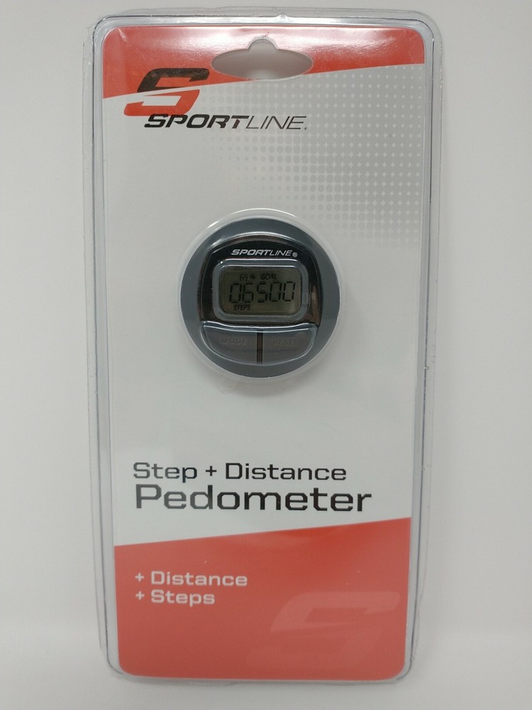 Sportline Pedometer Black 2-Function Step & Distance *Brand New Sealed