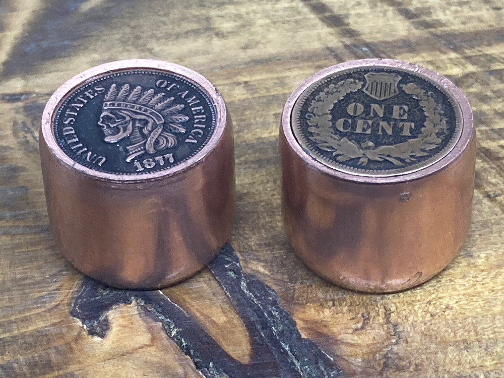 Indian penny skull guitar knobs