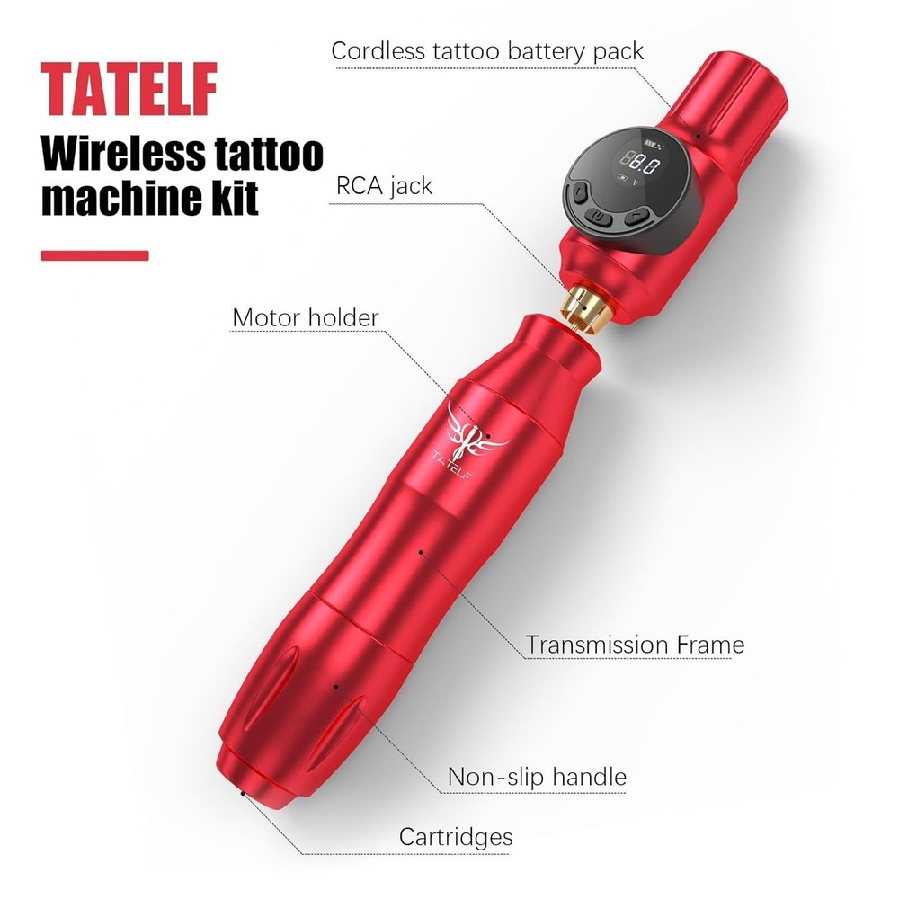Wireless Tattoo Kit for Beginners, Complete Rotary Pen Machine Set with 2000m...