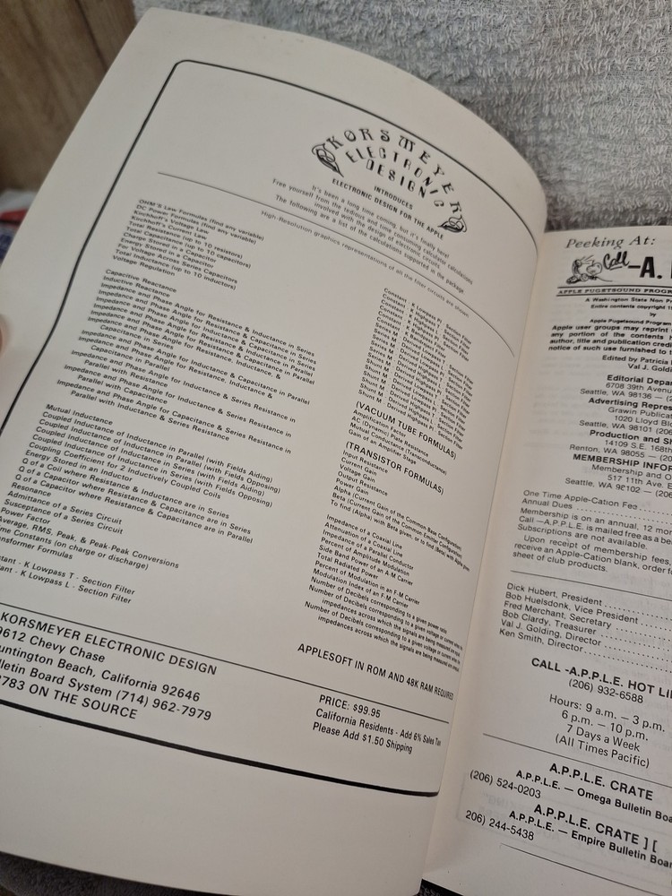 Vintage PEEKing At Call A.P.P.L.E VOL 2 1979 Apple Pugetsound Program Library
