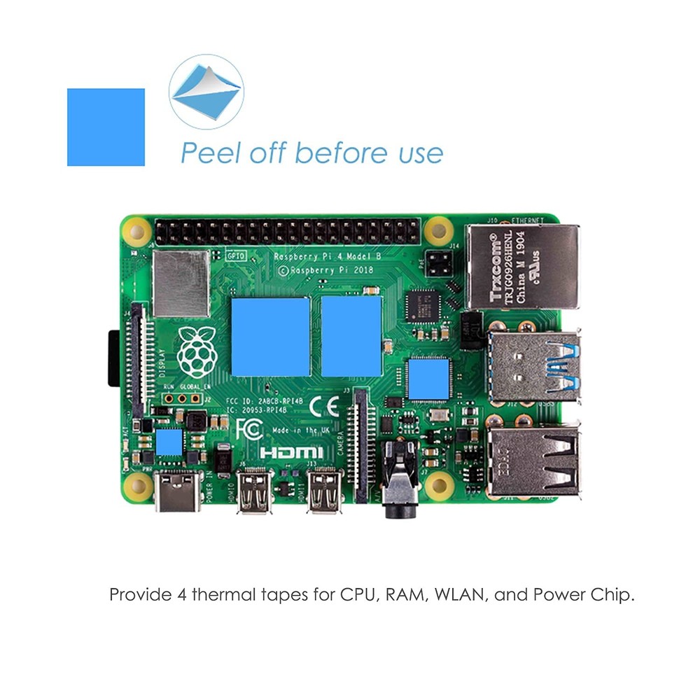 Aluminium Raspberry Pi 4 Case - Passive Heatsink Cooler for Pi 4 Model B 8GB/...