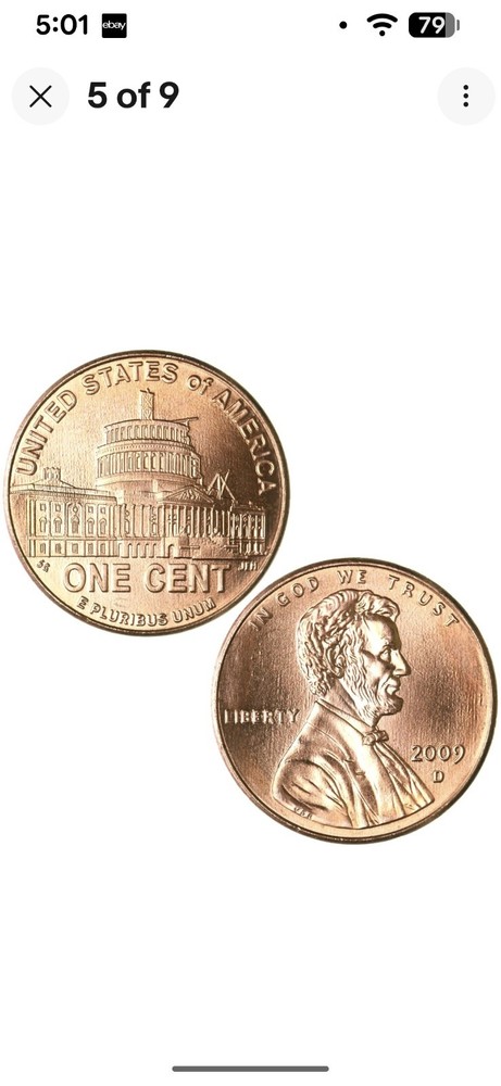 Complete 2009 P & D Bicentennial BU Lincoln Cent set 8 coins