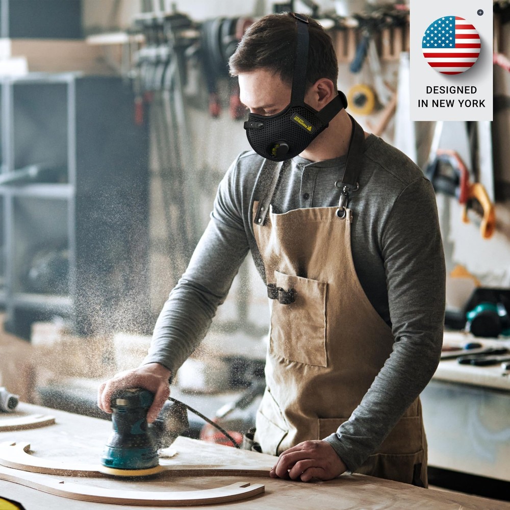 FIGHTECH Dust Mask – 3 Sizes - Reusable Face with Large, Black Single