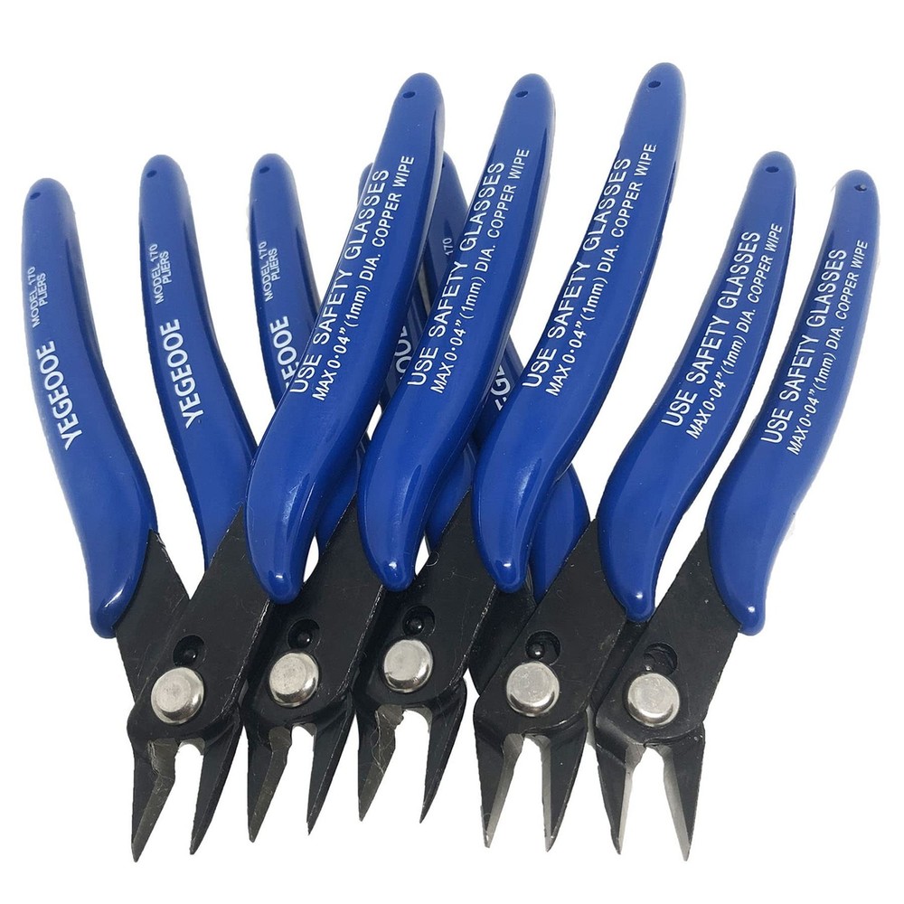YEGEOOE Wire Cutters, 5Pack 170 Micro Precision Wire Flush cutters Mini Nippe...