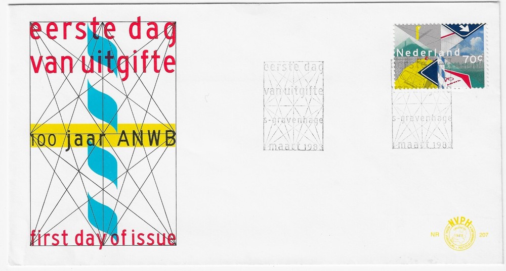 1983 Netherlands 100 Jaar ANWB  First Day Cover