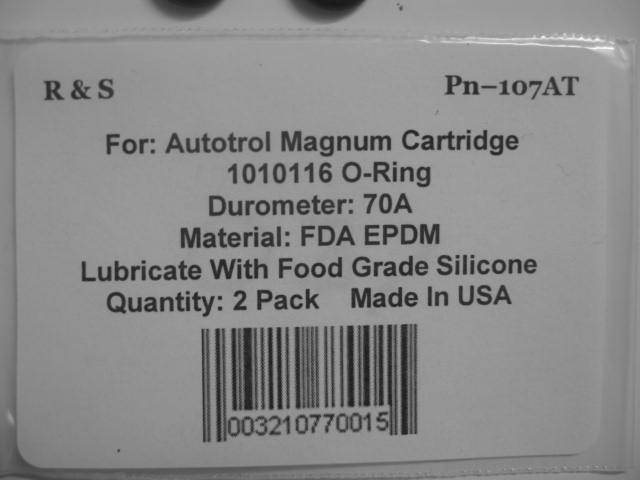 2 Autotrol 1010116 Magnum Cartridge O-Rings / R&S 107AT / FDA EPDM Material