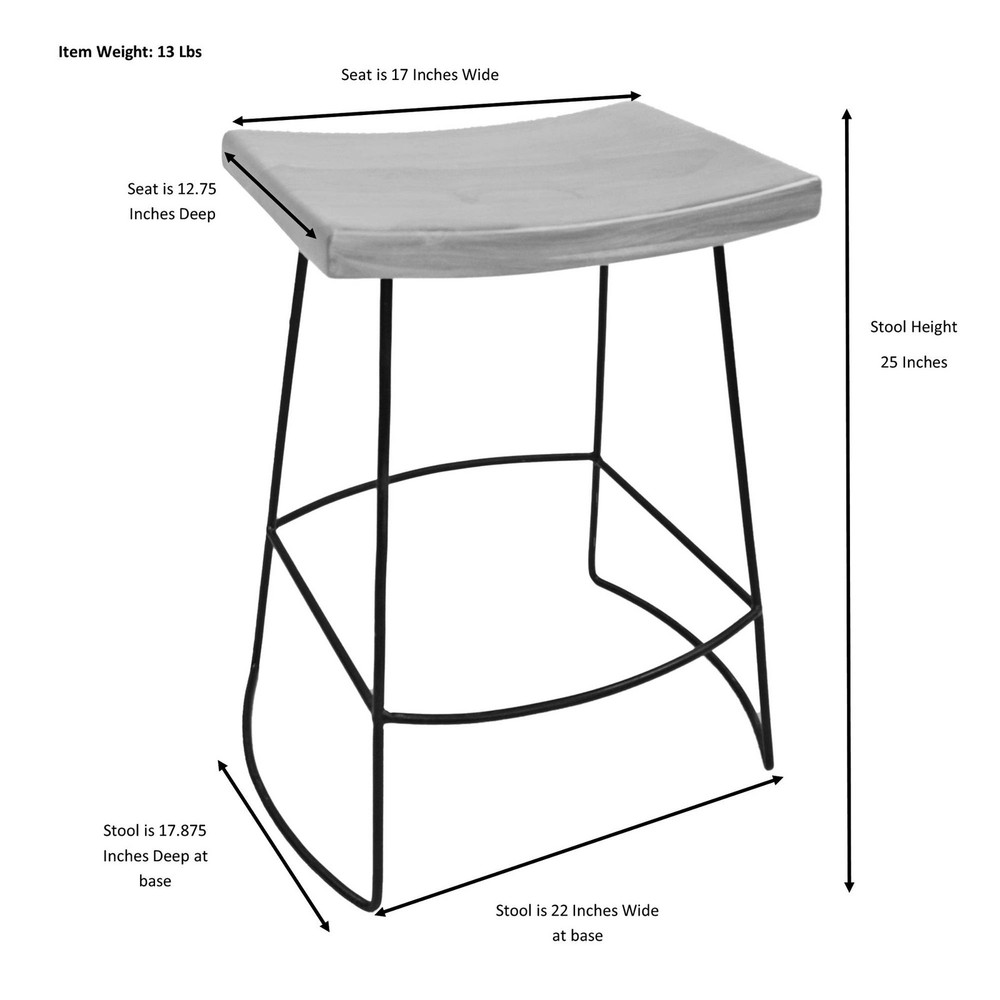 Reece 24" Natural Wood Counter Stool