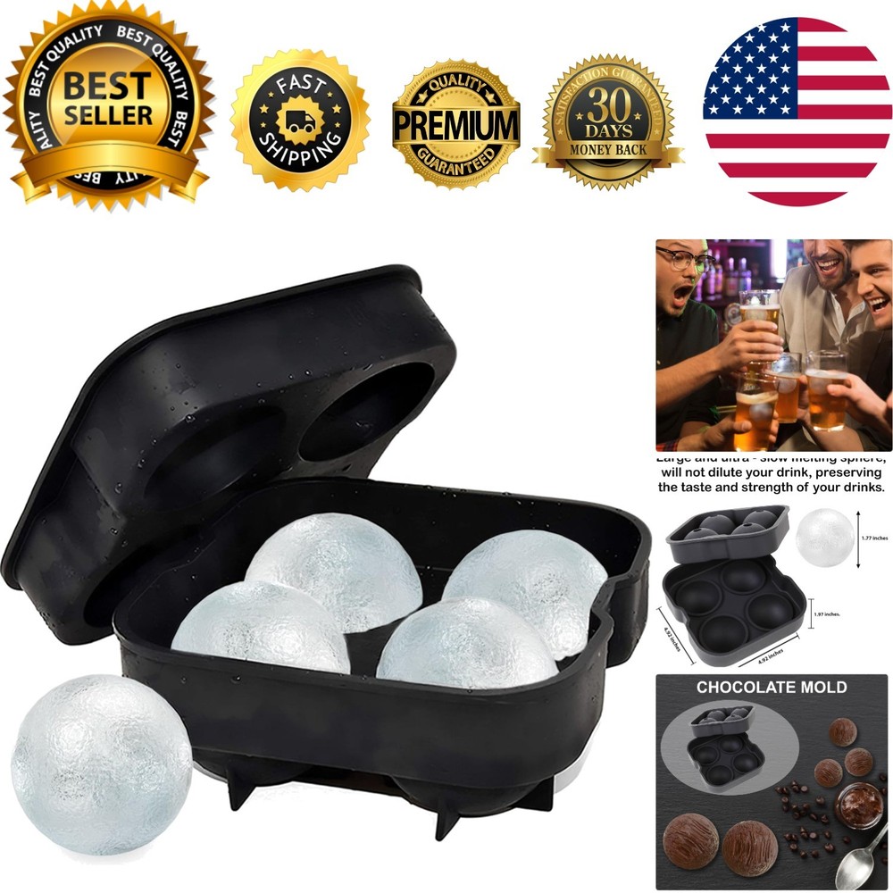 Ice Molds - Silicone Ice Cube Tray With Lid - Easy Fill and Release Ice Maker...