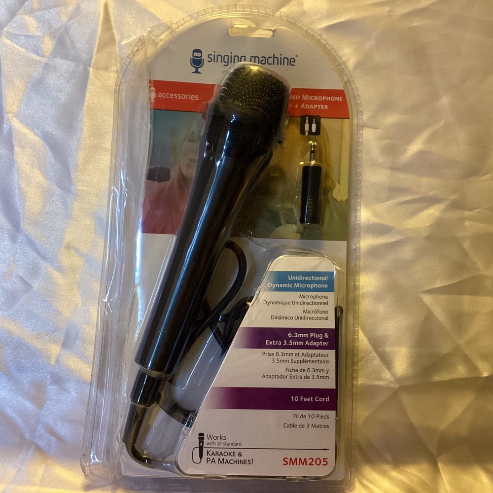 Singing Machine SMM205 Unidirectional Dynamic Wired Microphone~ Adapter~ Karaoke