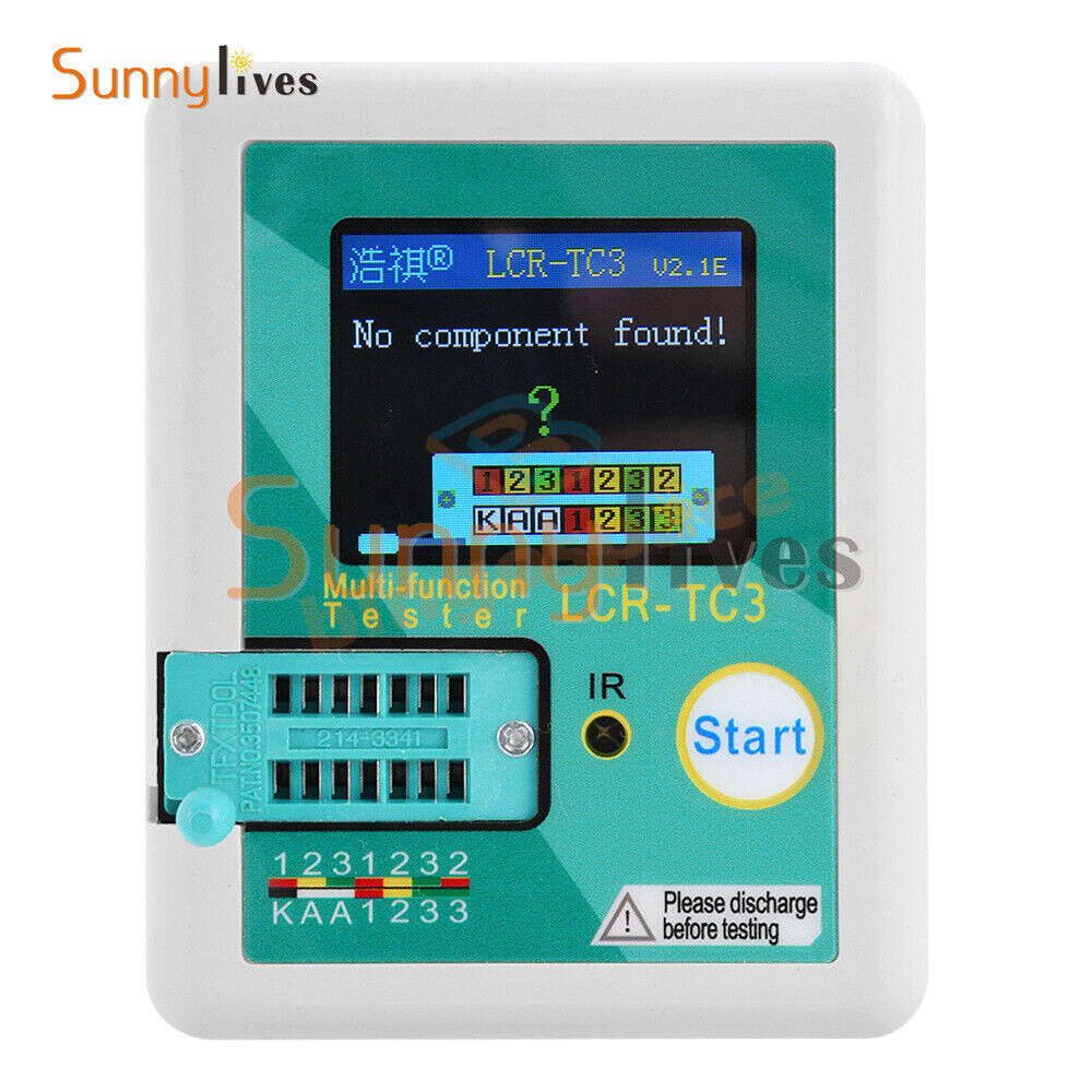 LCR-TC3 High-precision Transistor Tester Diode Capacitance Test Meter + Cable US