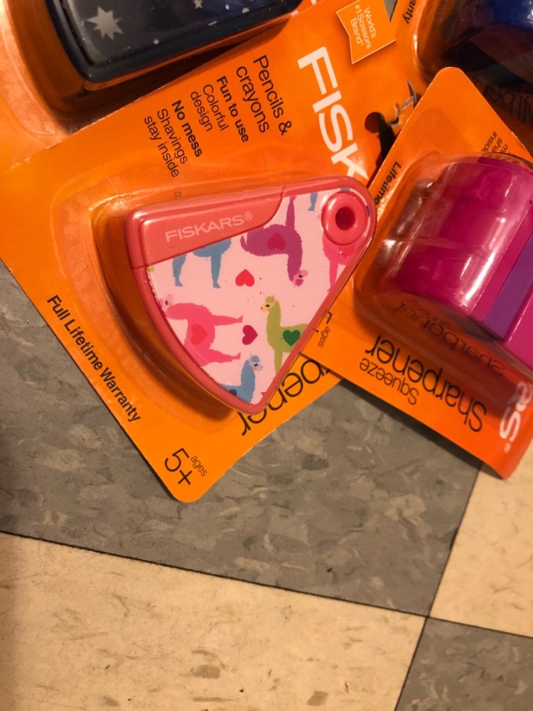 Fiskars Squeeze OR Designer Flip Wedge Sharpener - Pencils & Crayons
