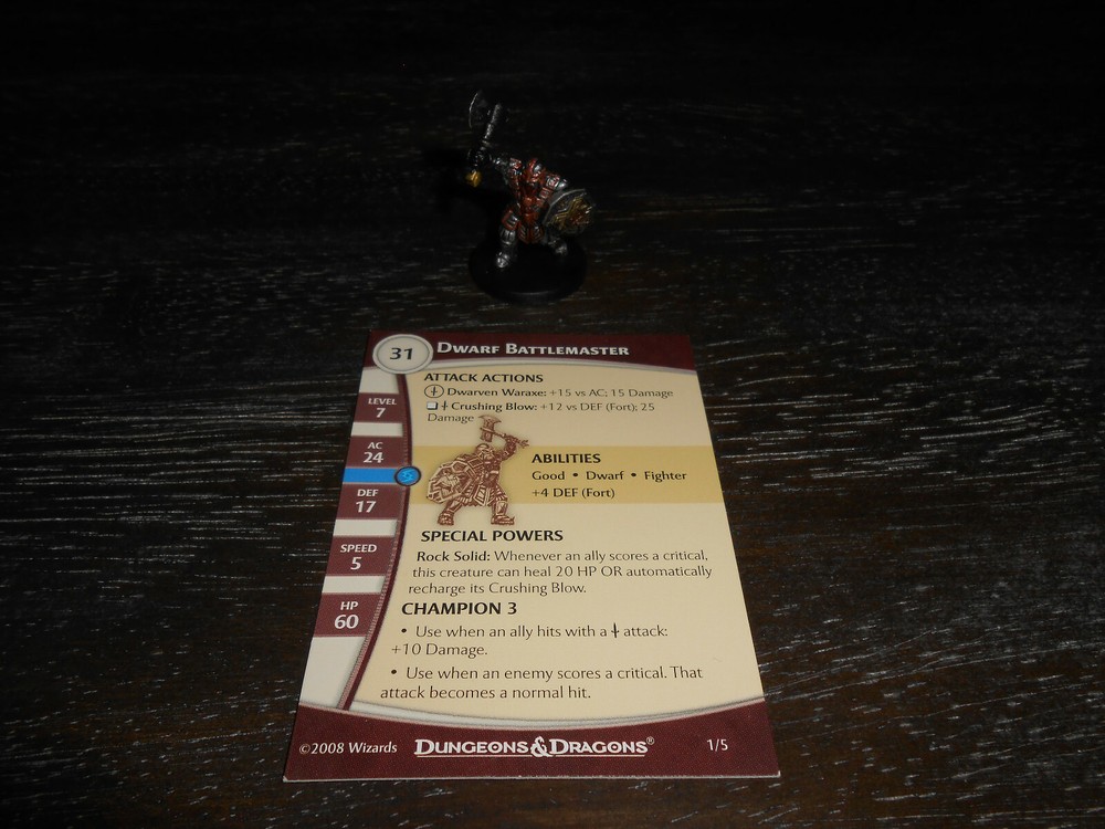 Dwarf Battlemaster D&D Miniature Dungeons Dread starter mini Dragons Pathfinder