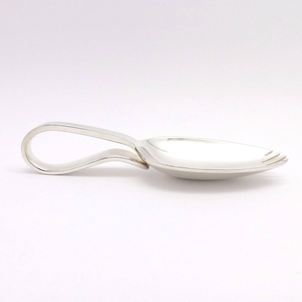 Hans Hansen Sterling Silver Ripple Danish Converted Dinner to Camping Fork Spoon