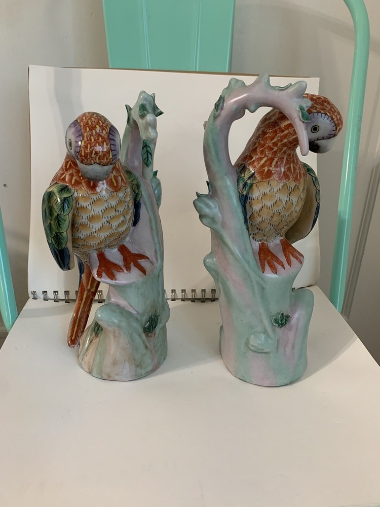 Set of 2 Vintage Parrot on Branches