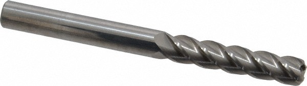 Accupro 3/8" Diam 4 Flute Single End Solid Carbide 0.09" Corner Radius End Mi...