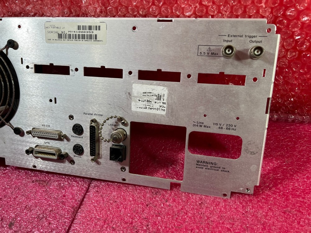 Agilent HP 1673G Logic Analyzer Rear Panel