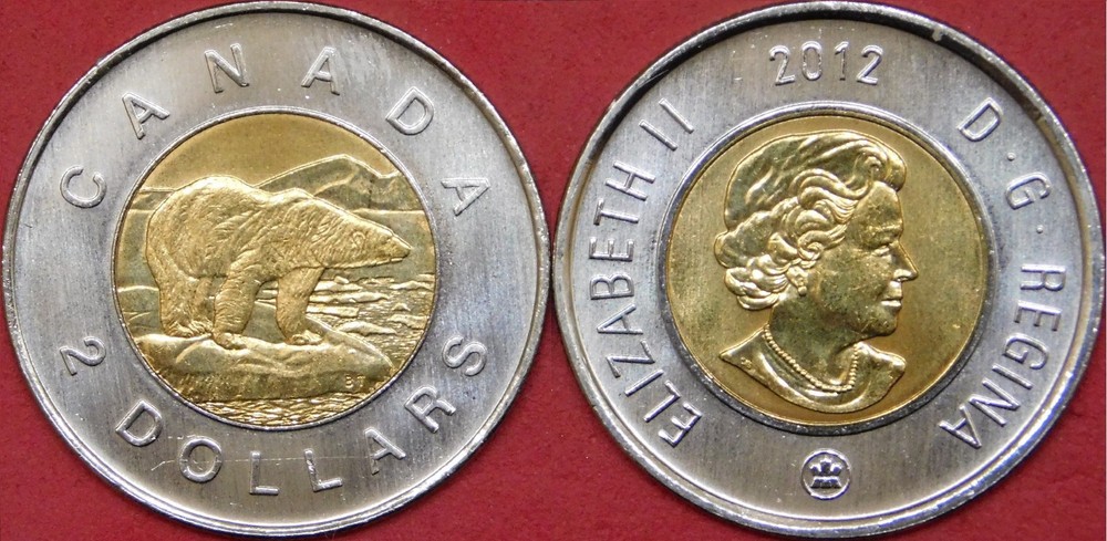 Brilliant Uncirculated 2012 Canada Old Style 2 Dollars From Mint's Roll