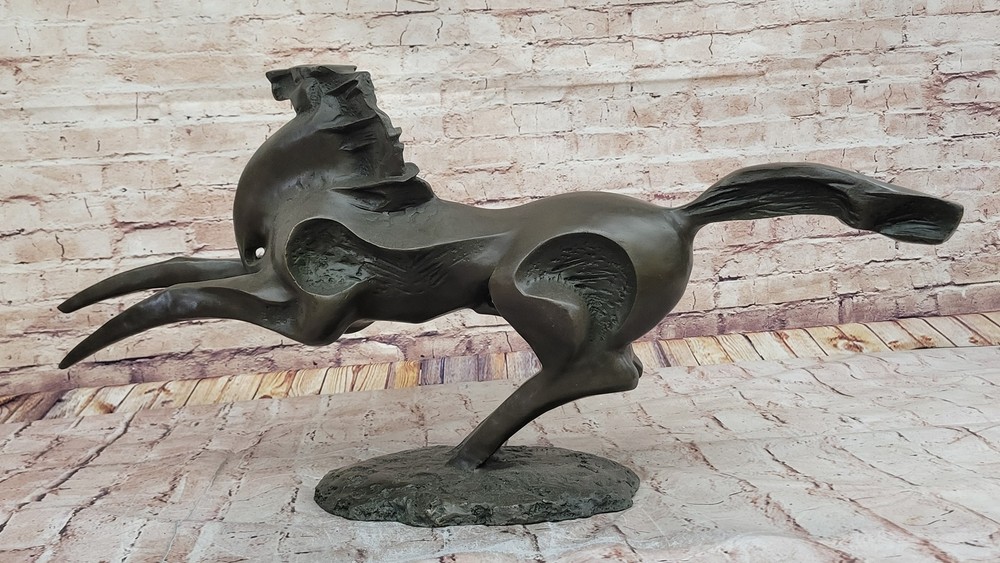 Massive Signed Original Artwork Horse Stallion Abstract Modern Bronze Artwork