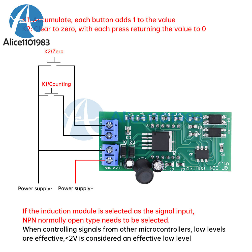 Digital Display 4 Digit Counter Module 0-9999 Counter Module W/ Memory Function