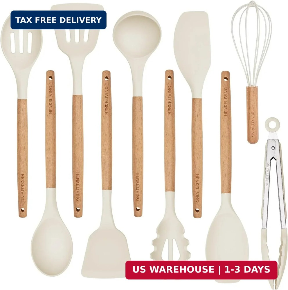 Silicone 10 Pcs Kitchen Cooking Utensils Set, Recycled Materials Certification,