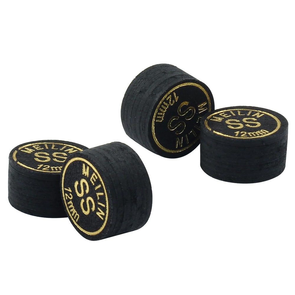 HOW Pool Cue Tips 4 PCS 12mm Billiard Accessories for Snooker Pool Cues