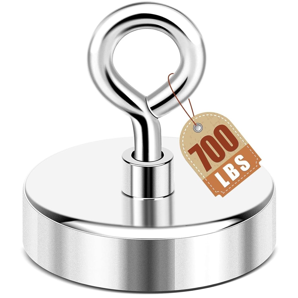 700LB Neodymium Magnet with Countersunk Eyebolt - Rust Resistant Design
