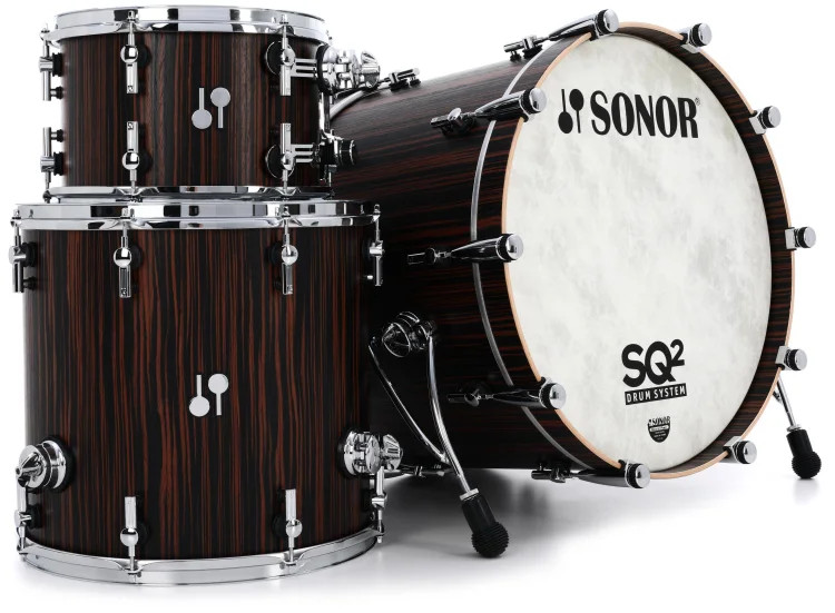 Sonor SQ2 3-piece Shell Pack - Ebony Semi-Gloss