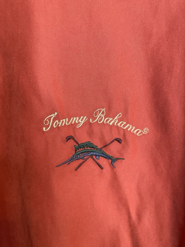 Tommy Bahama Men’s Size Large Windbreaker Pull Over Light Red Golf 5742