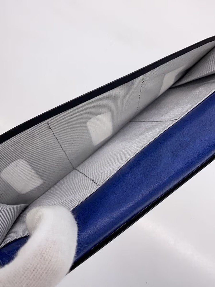 Other Brands Long Wallet Leather BLU Plain Men's