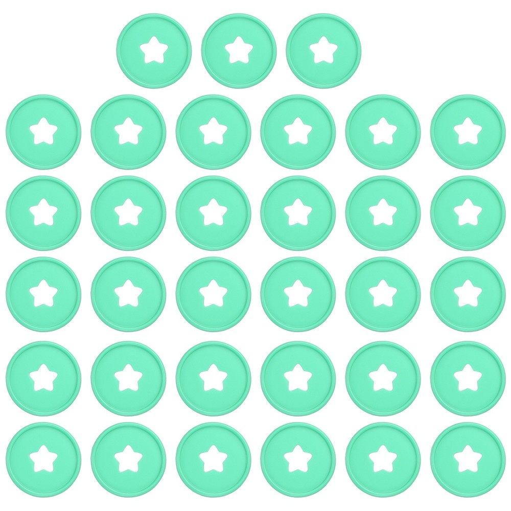 35mm Plastic Book Binding Discs, 33 Pack Expansion Discs Star, Green