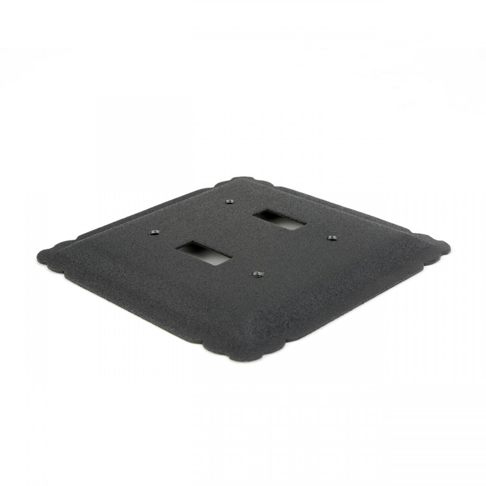 2 Switchplate Black Steel Double Toggle | Renovator's Supply