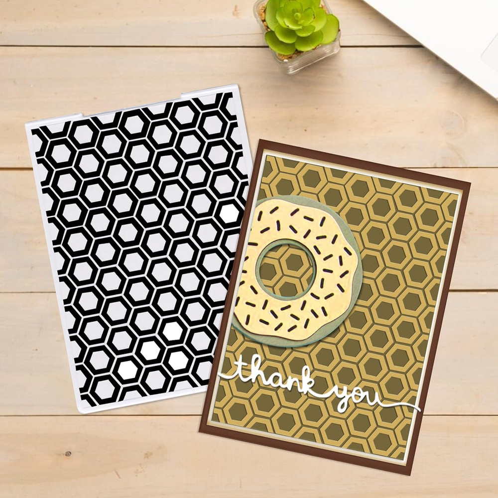 3D Textured Embossing Folders for Card Making, Bee Honey Plastic Embossing Folde