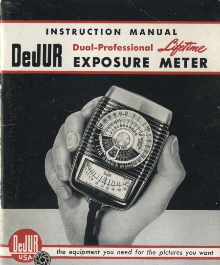 DeJur Dual Professional Lifetime Exposure Meter Instruction Manual