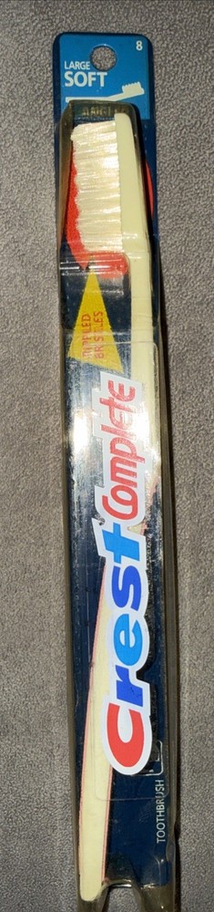 Vintage 1992 Crest Complete Large Soft Angled  Tooth Brush Rippled Bristles