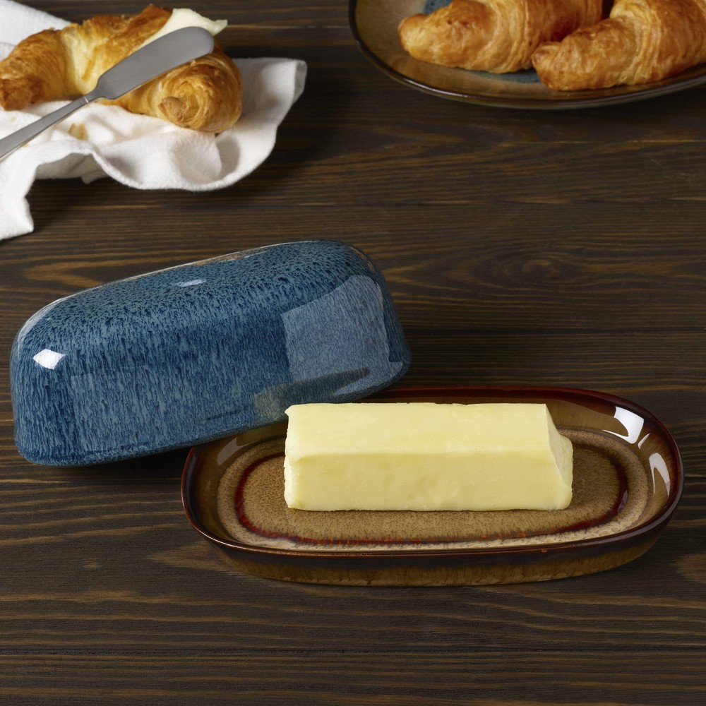 Monroe Blue Covered Butter Dish, 8-Inch