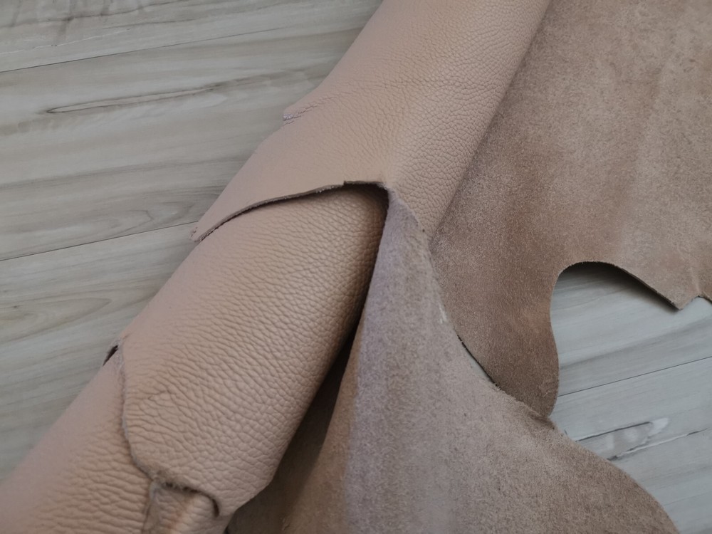 4-5oz PEACH LEATHER HIDE SOFT w/GRAIN MATTE CRAFT/PANEL/SHEET/UPHOLSTERY/CRAFT