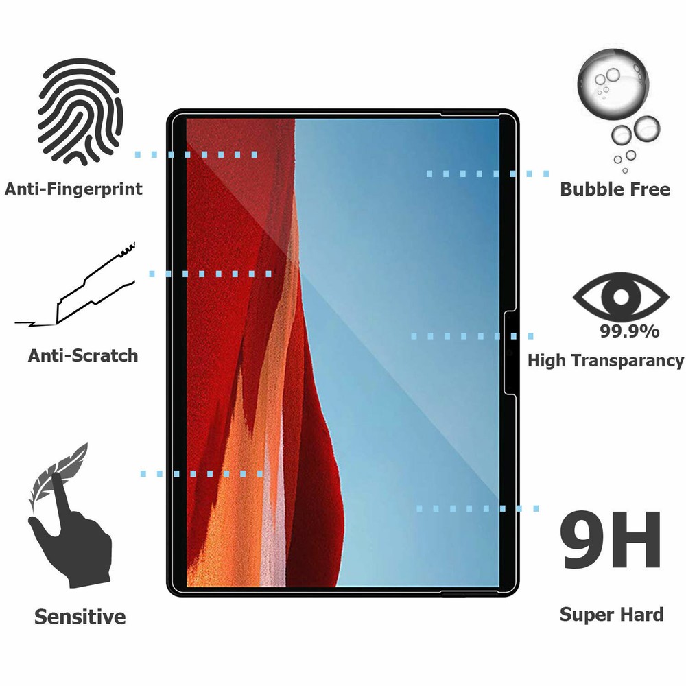 2PCS Tempered Glass Screen Protector for Microsoft Surface Pro 11th Edition 13”