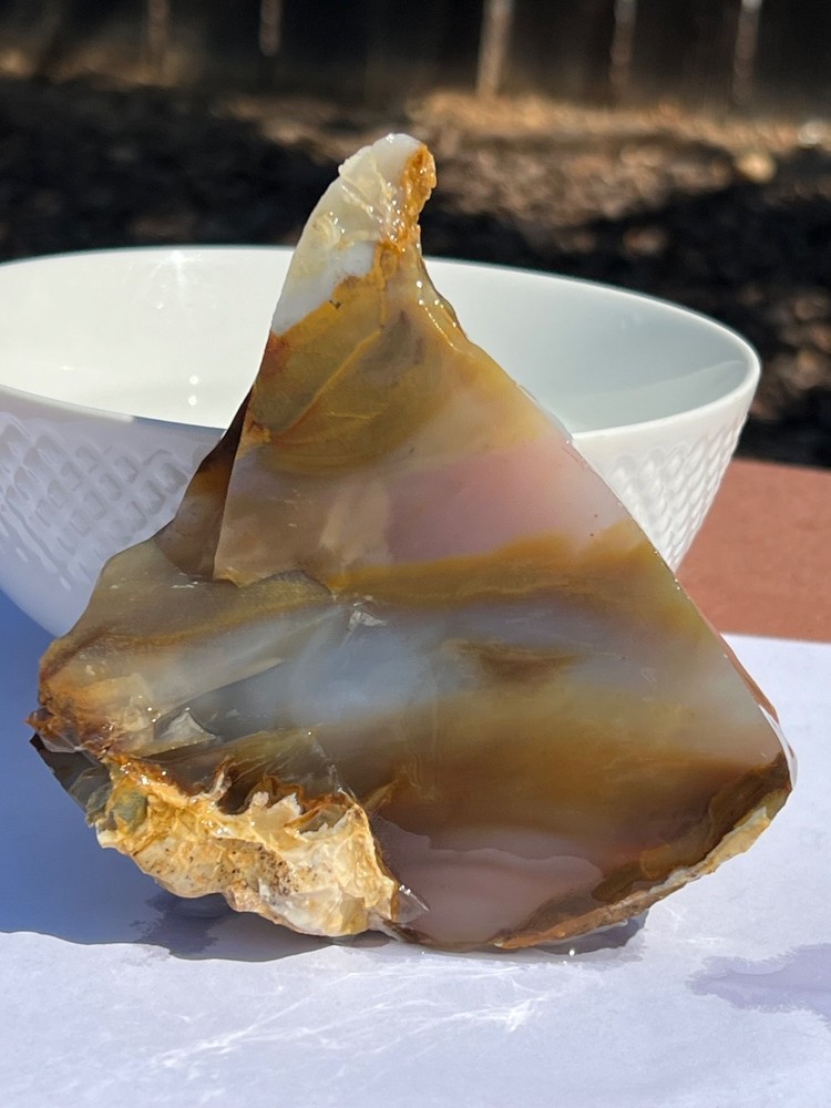 Polka Dot Agate Blue Ice Unpolished Slab